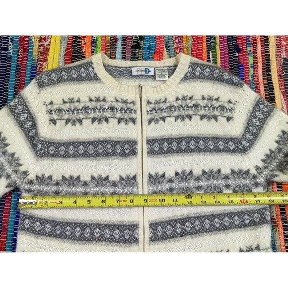 VTG PHD Paul Harris Design Sz L Full Zip Knit Cardigan Nordic LambsWool Blend - Picture 8 of 10